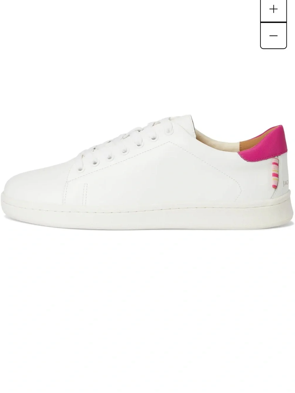 Jack Rogers Marina White Sneakers with Pink Heel Collar Size 7.5 NEW